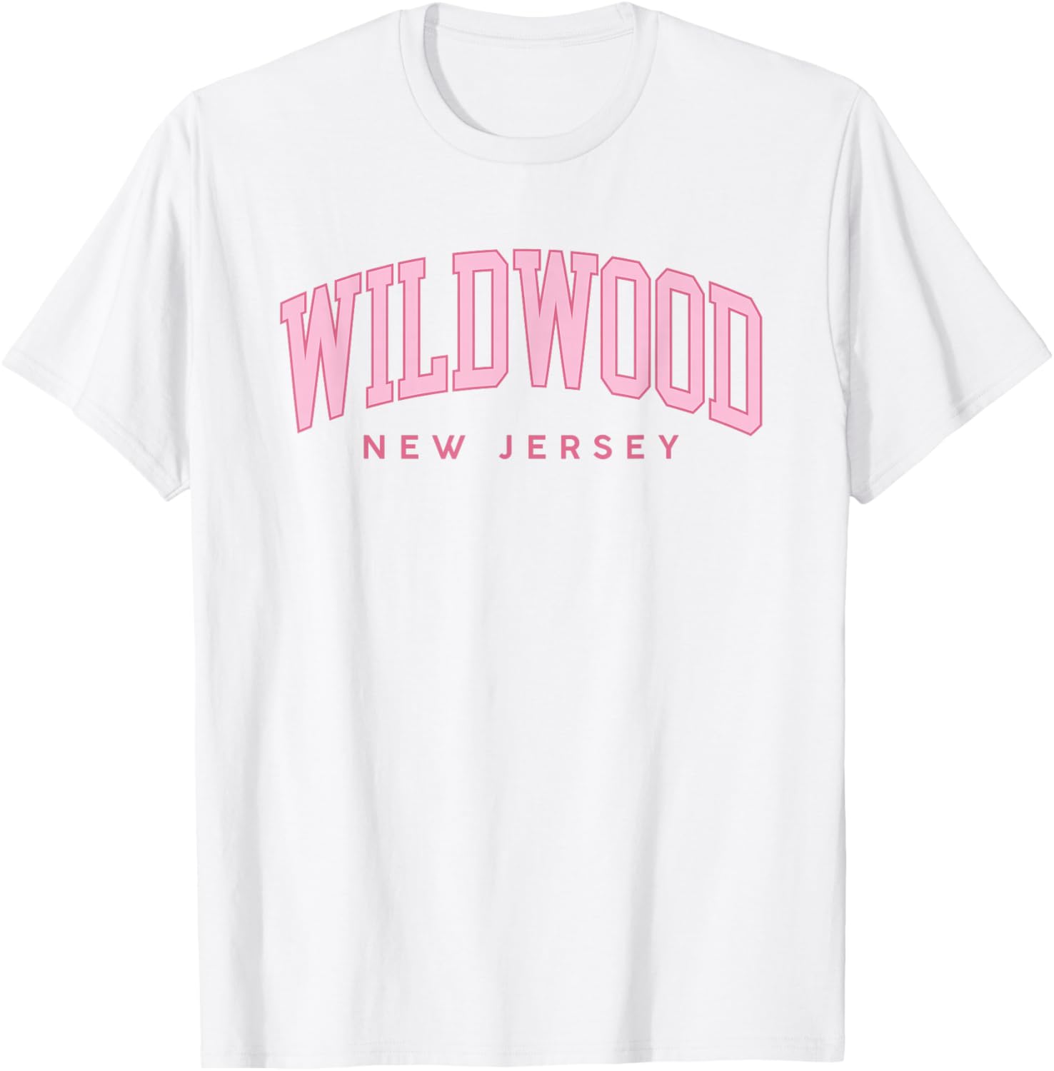 Wildwood New Jersey Retro Preppy Throwback Pink Girls T-Shirt - T-Shirt | White