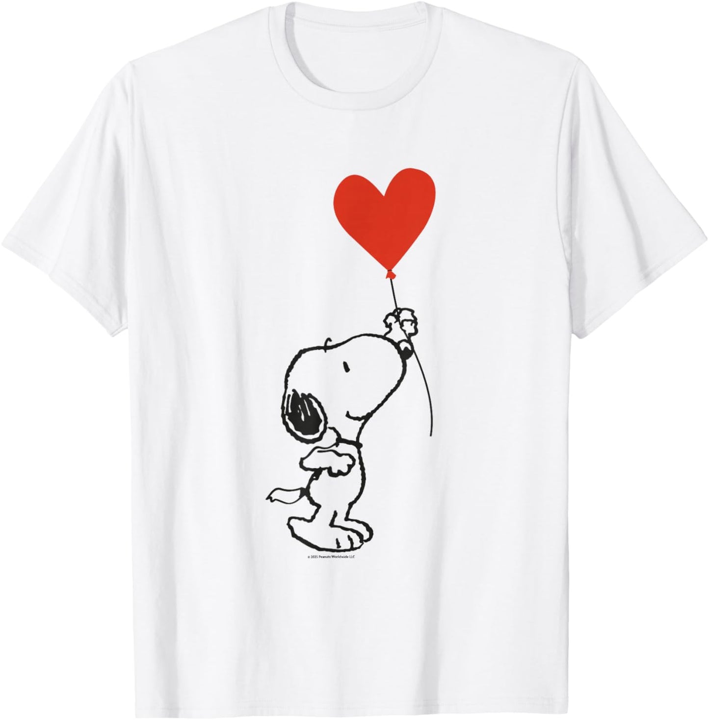 Peanuts - Snoopy with Heart Shaped Balloon Banksy T-Shirt - T-Shirt | White