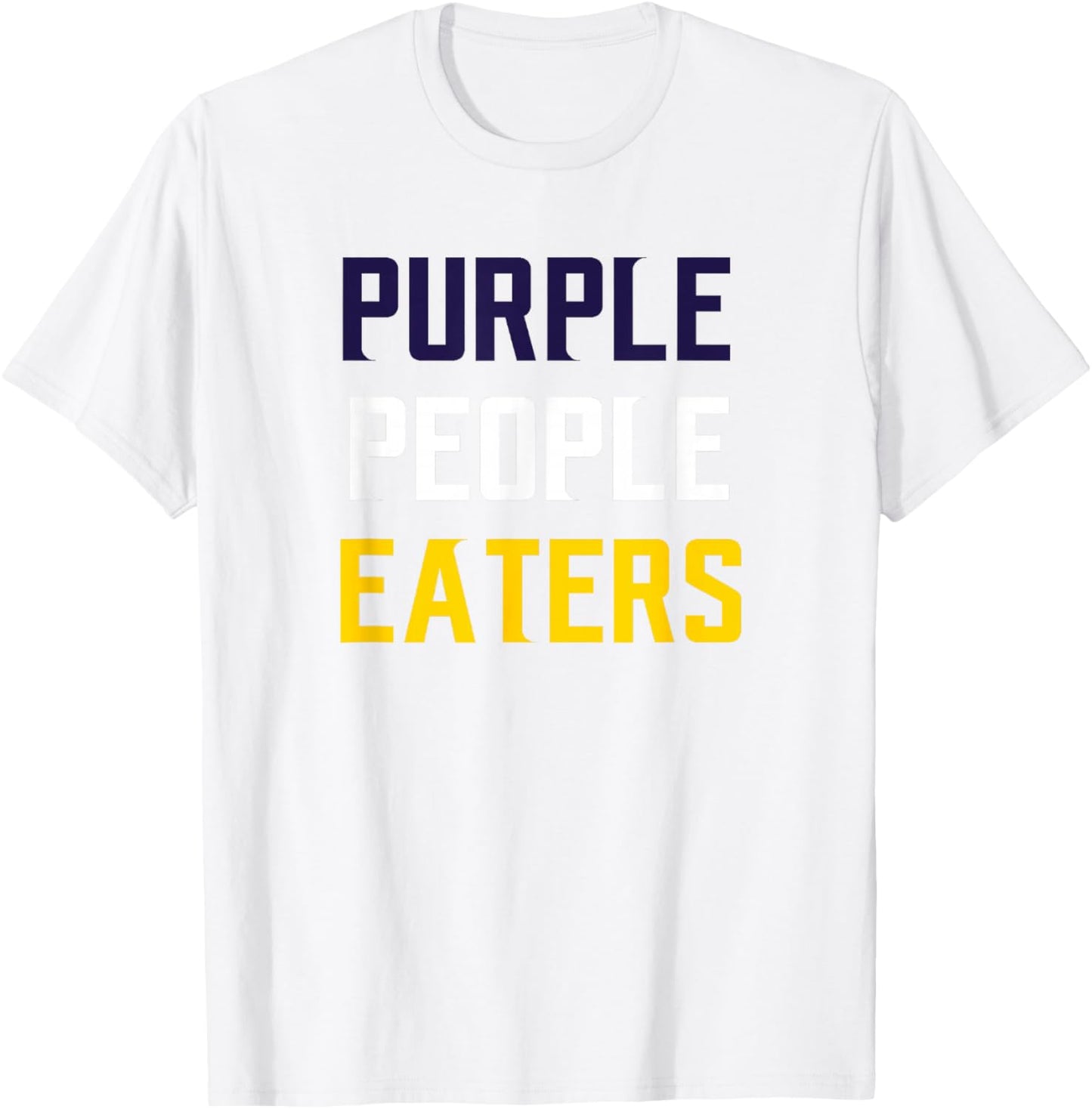 Casual Biscuits Purple People Eaters Football , Grey, Small, Short Sleeve, , Classic Fit, Polyester 100%, Letter Print, Sports Fans, Casual Wear Lovers, -Adults T-Shirt - T-Shirt | White