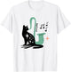 Retro Musical Cat Saxophone Midcentury Modern Mid Century T-Shirt - T-Shirt | White