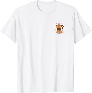 Kaffee Cafe Espressokocher Kaffeekanne Espresso Bialetti T-Shirt - T-Shirt | White