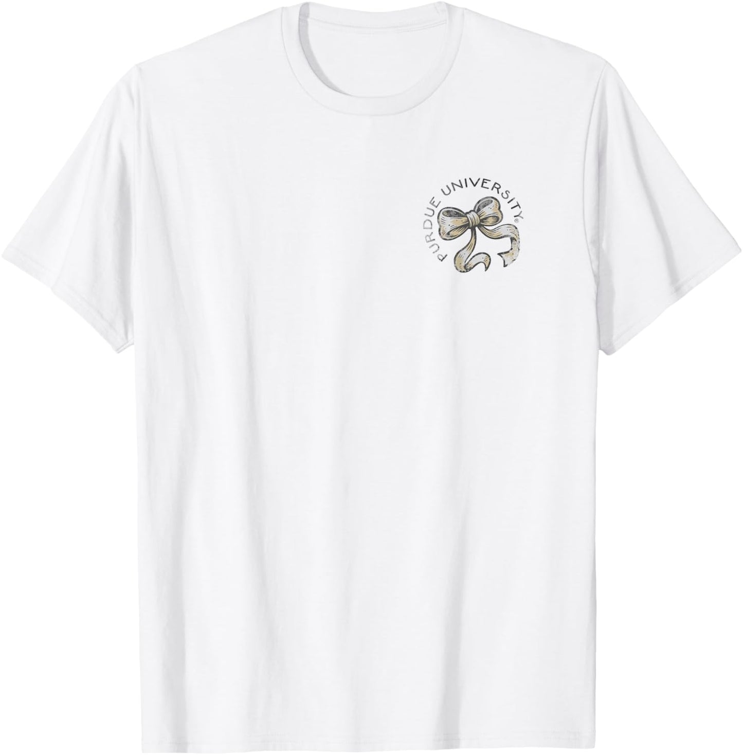 Purdue Boilermakers Bow Vintage Gray Officially Licensed T-Shirt - T-Shirt | White