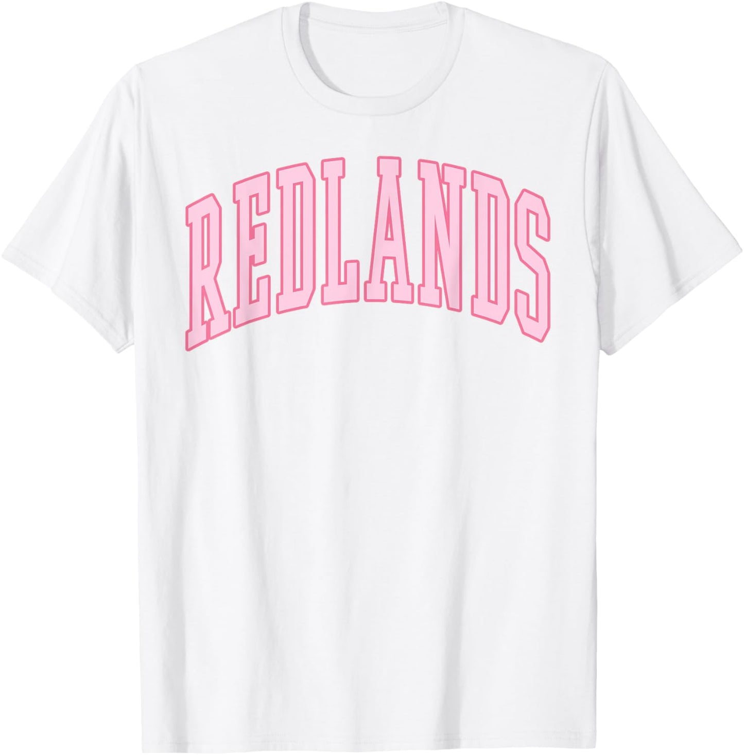 Redlands Vintage Preppy Varsity Pink Sports T-Shirt - T-Shirt | White