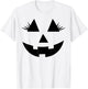 Funny Jack O Lantern Face Pumpkin Eyelashes Hallowen Costume T-Shirt - T-Shirt | White