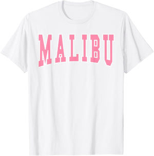 Preppy Varsity Pink Malibu California Teen Girls T-Shirt - T-Shirt | White