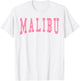 Preppy Varsity Pink Malibu California Teen Girls T-Shirt - T-Shirt | White