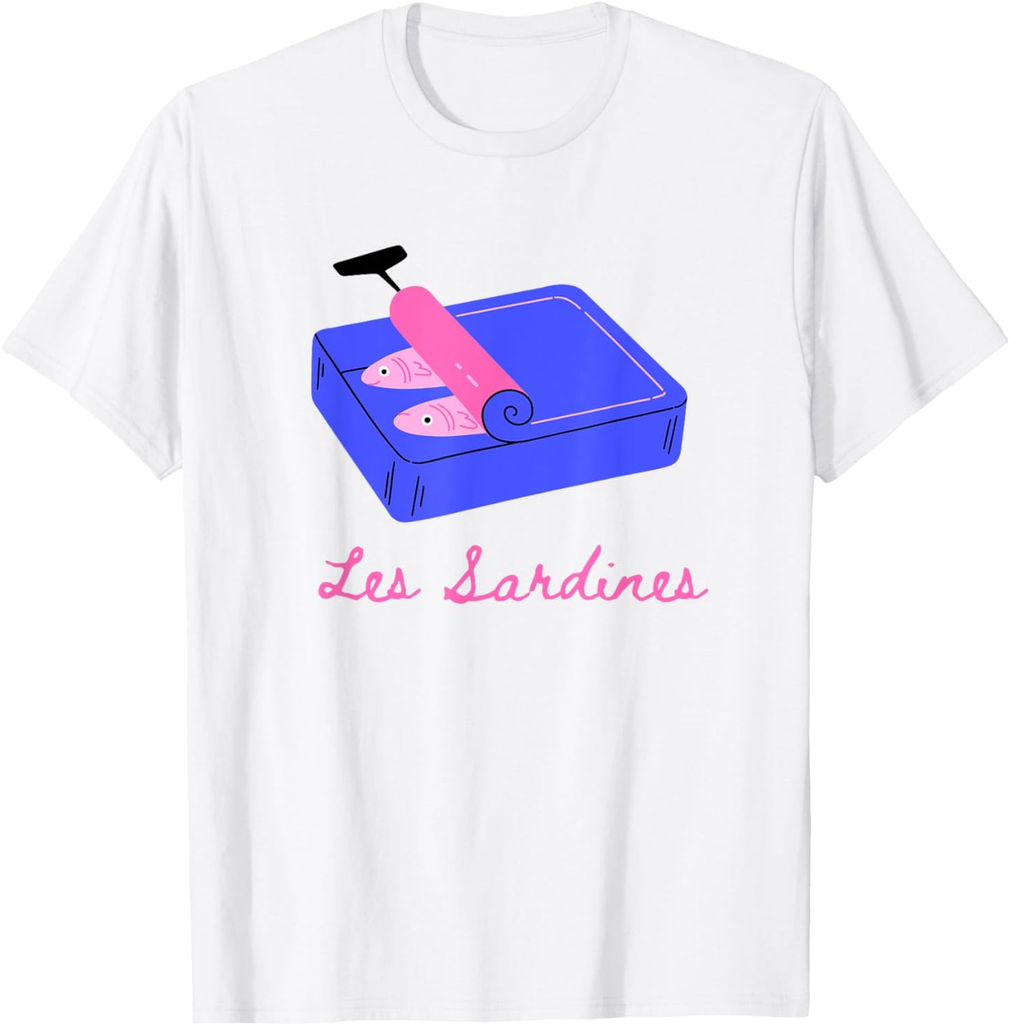 Les sardines fisherman aesthetic coastal sardine fish T-Shirt - T-Shirt | White