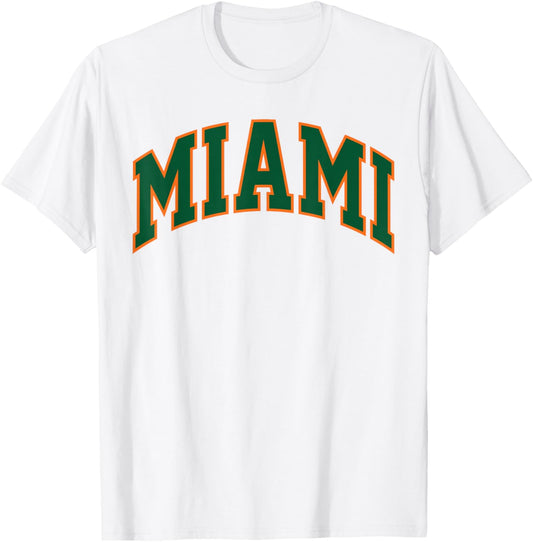 Retro Miami Men Miami Women Vintage Orange Green FL Souvenir T-Shirt - T-Shirt | White