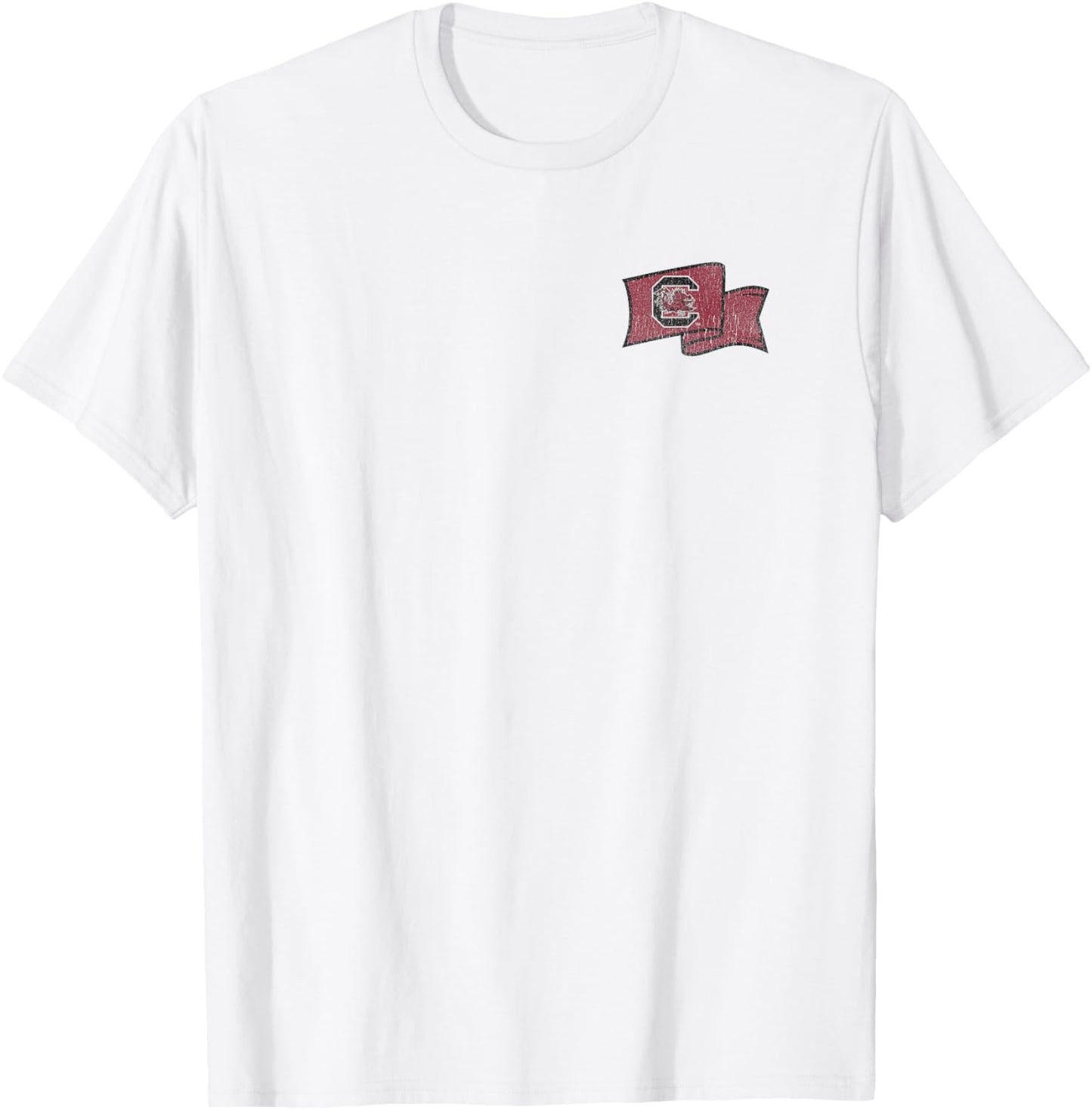 South Carolina Gamecocks Front/Back Vintage Flag Gray T-Shirt - T-Shirt | White