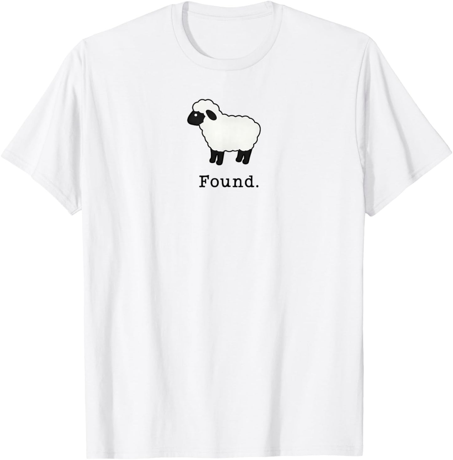 Found Minimalist Sheep Christian Psalm 23 Lamb Christian T-Shirt - T-Shirt | White