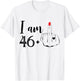 I Am 46 Plus 1 Middle Finger Funny 47th Birthday Women T-Shirt - T-Shirt | White