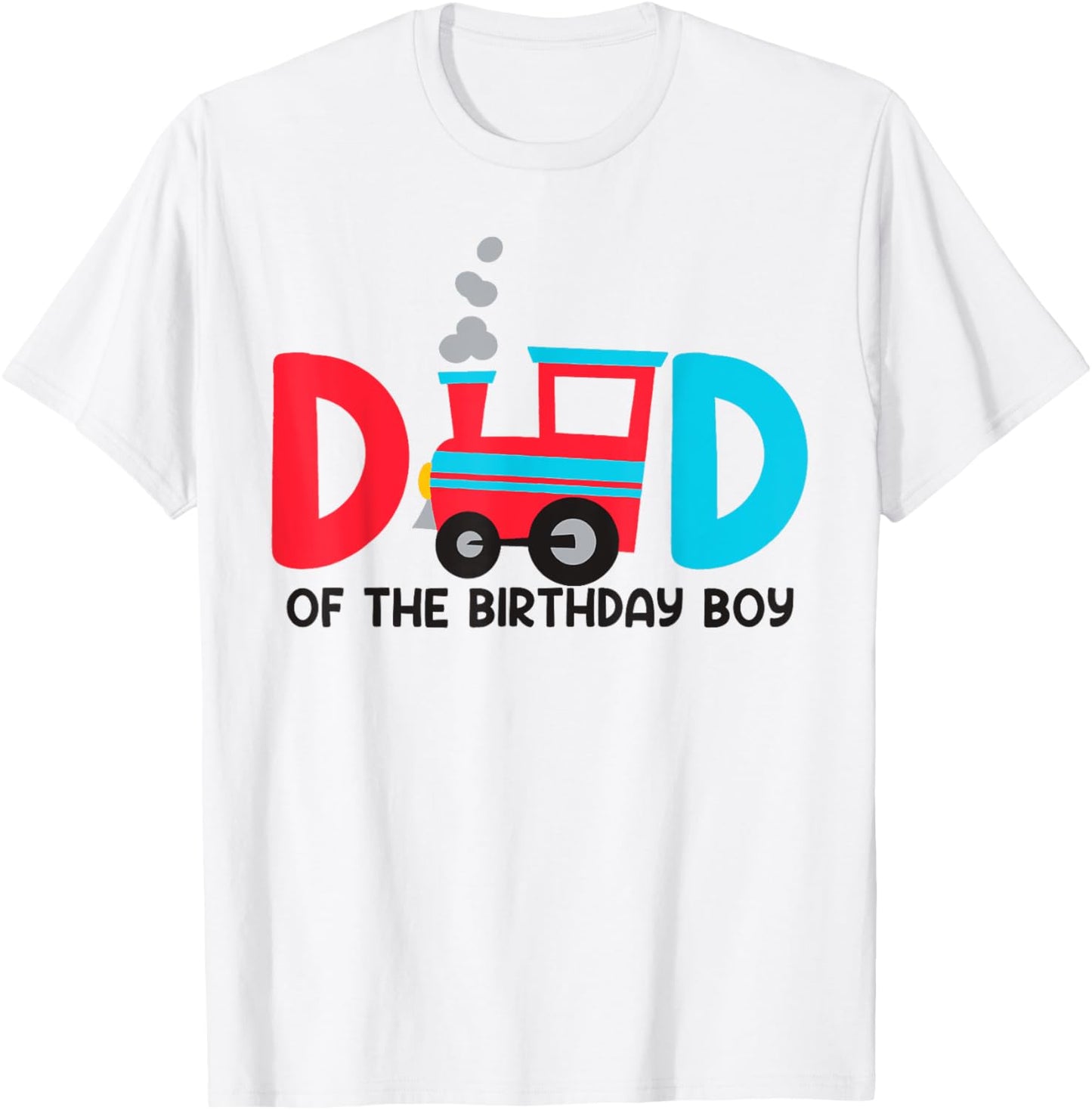 Dad Of The Birthday Boy Train Toys Theme Family Matching T-Shirt - T-Shirt | White