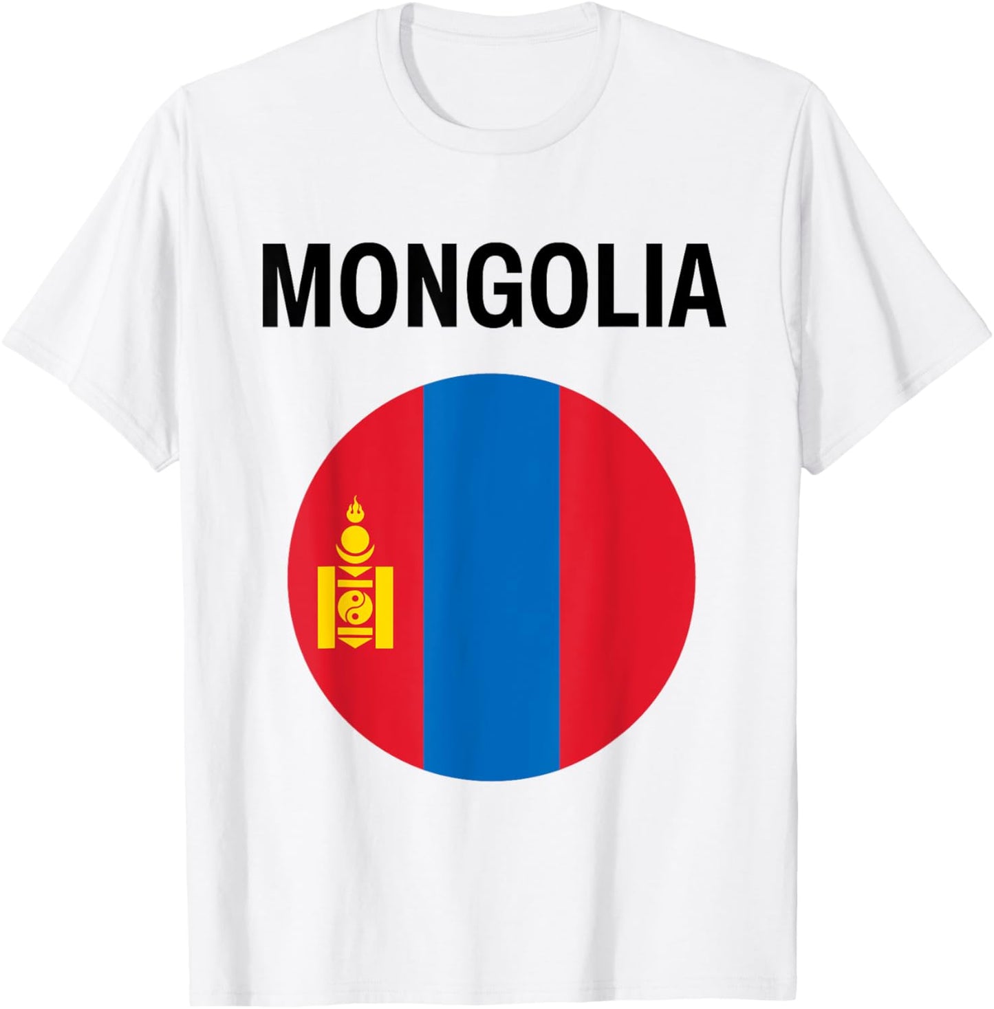 Mongolia Flag Modern T-Shirt - T-Shirt | White