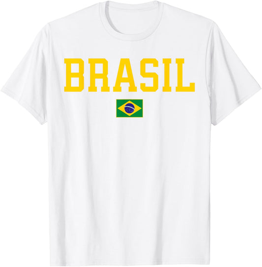 Brasil Brazil Flag T-Shirt - T-Shirt | White