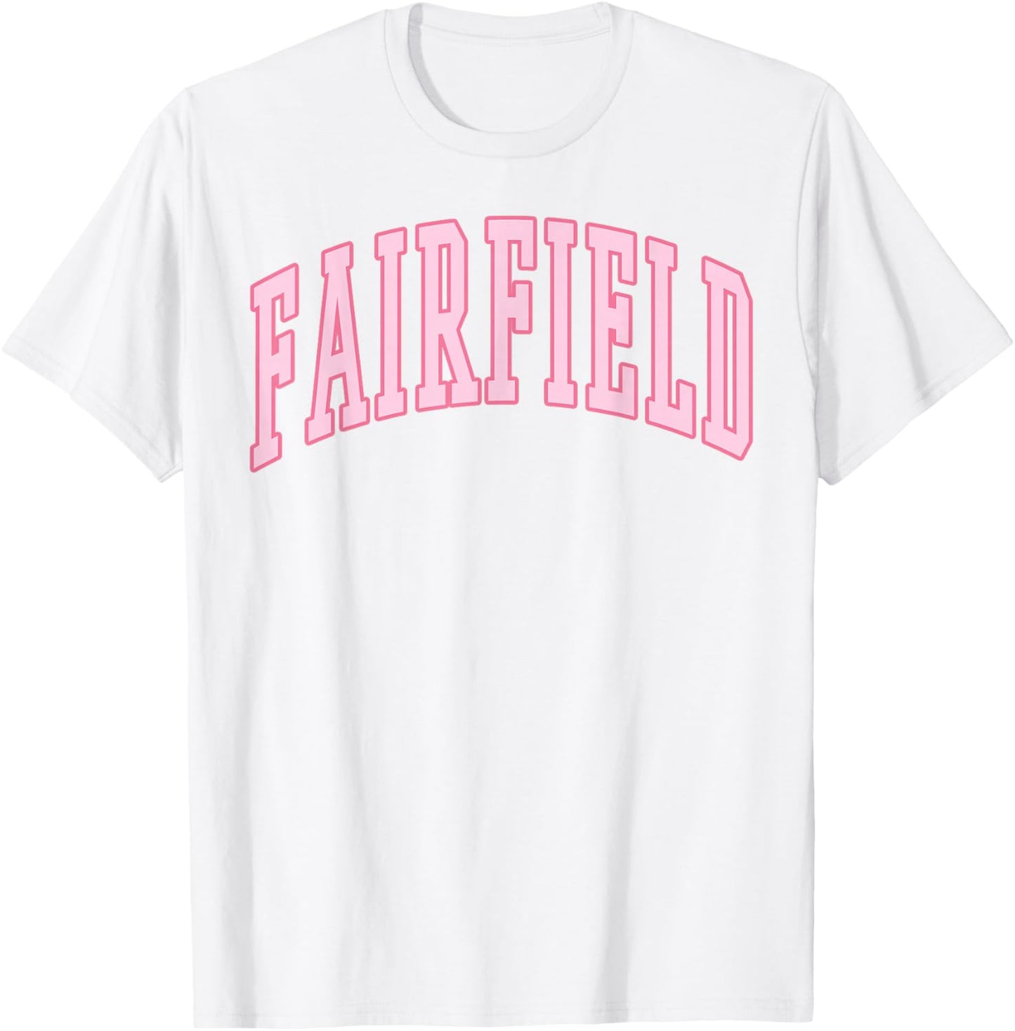 Fairfield Vintage Preppy Varsity Pink Sports T-Shirt - T-Shirt | White