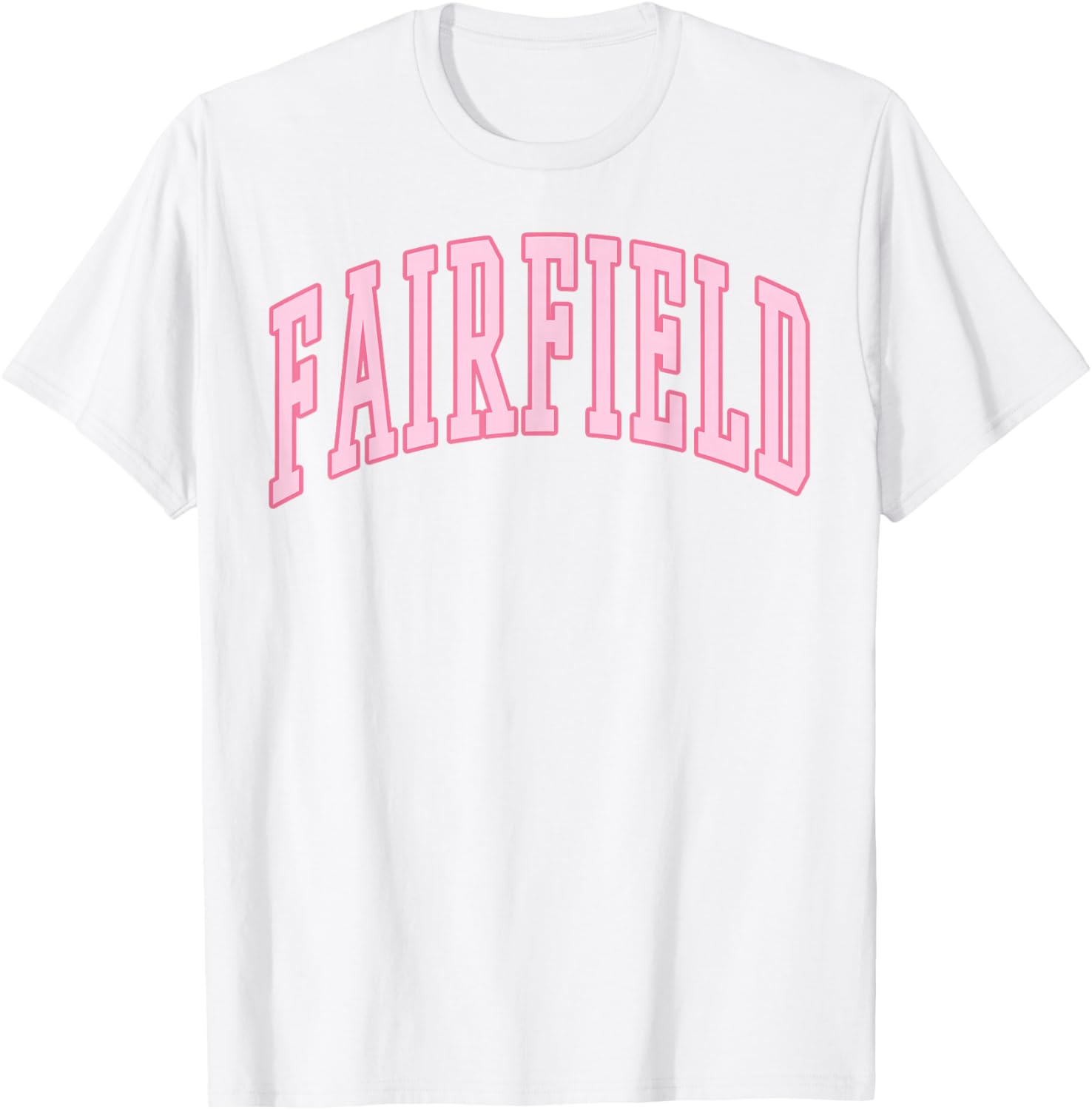 Fairfield Vintage Preppy Varsity Pink Sports T-Shirt - T-Shirt | White