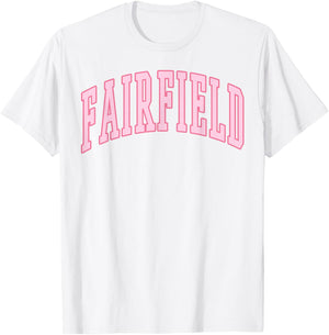 Fairfield Vintage Preppy Varsity Pink Sports T-Shirt - T-Shirt | White