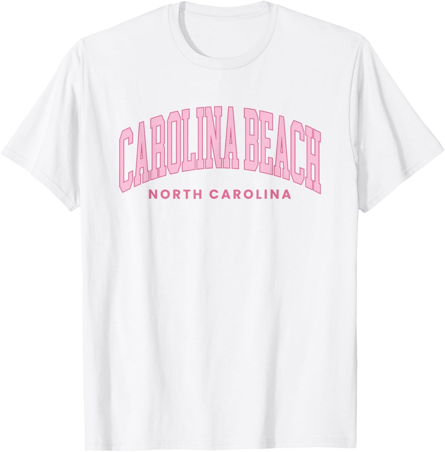 Carolina Beach North Carolina Retro Preppy Throwback Pink T-Shirt - T-Shirt | White