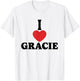 Personalized Name Gracie I Love Gracie Heart Groovy T-Shirt - T-Shirt | White