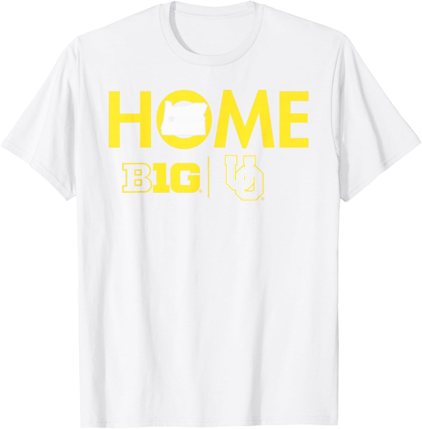 Oregon Ducks Big 10 Home Green Officially Licensed T-Shirt - T-Shirt | White