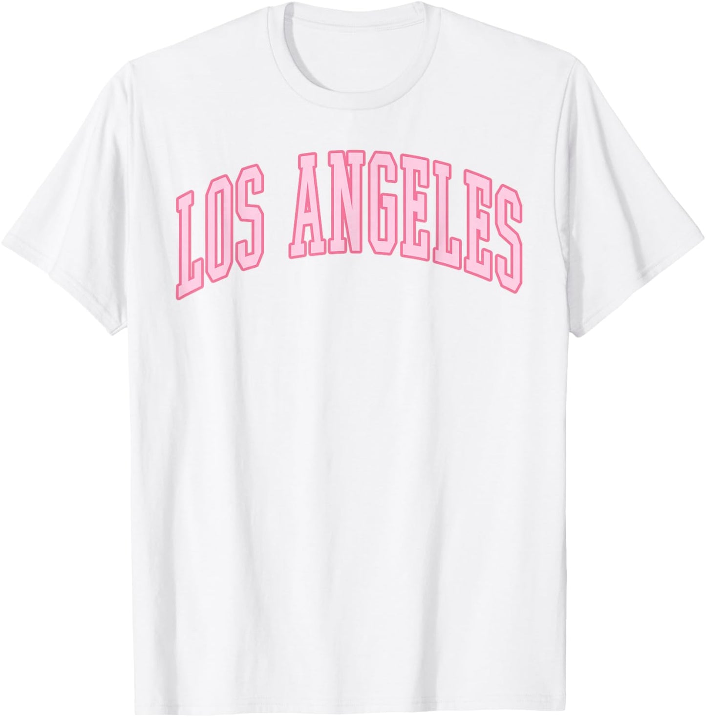 Los Angeles Vintage Preppy Varsity Pink Sports T-Shirt - T-Shirt | White