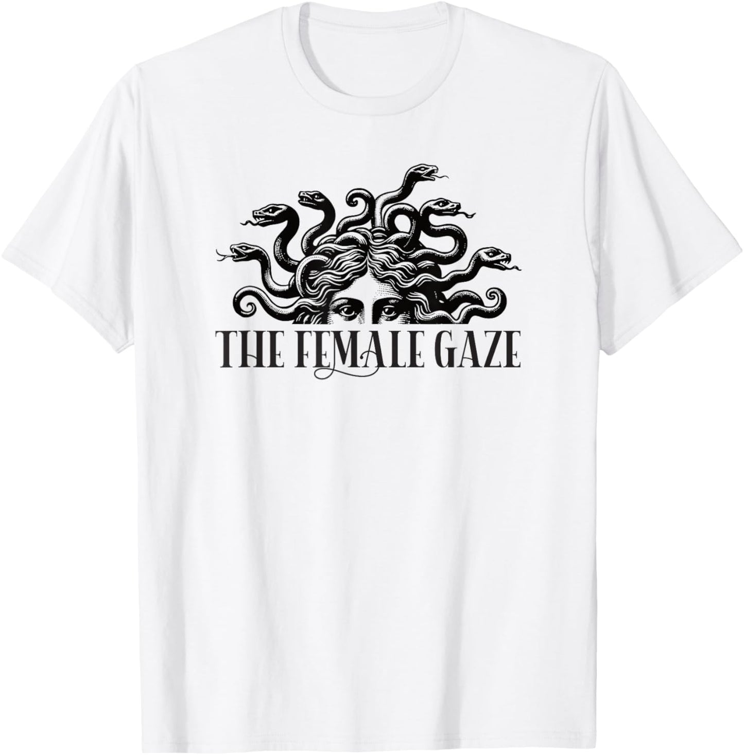 The Female Gaze Greek Goddess Snake Feminist T-Shirt - T-Shirt | White