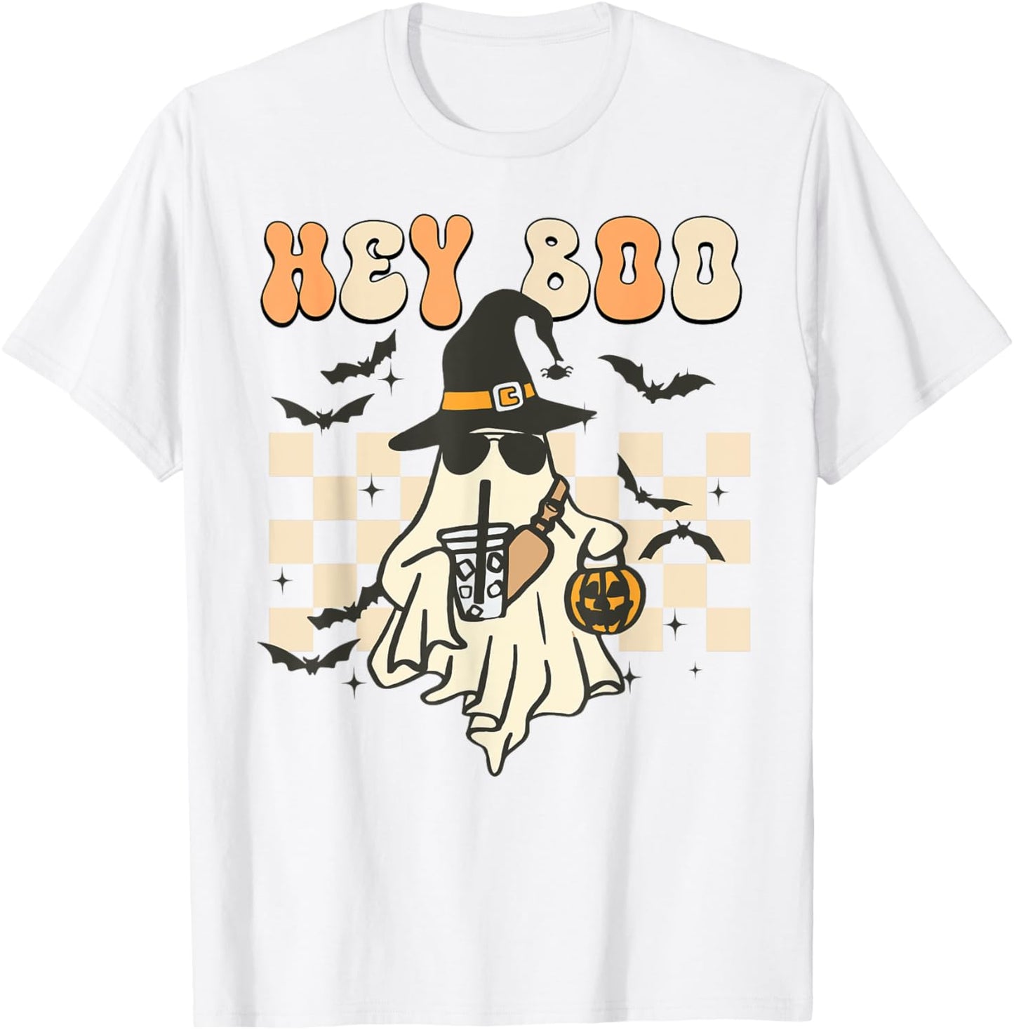 Funny Hey-Boo Shirt Toddler Boy Men Halloween Ghost Coffee T-Shirt - T-Shirt | White