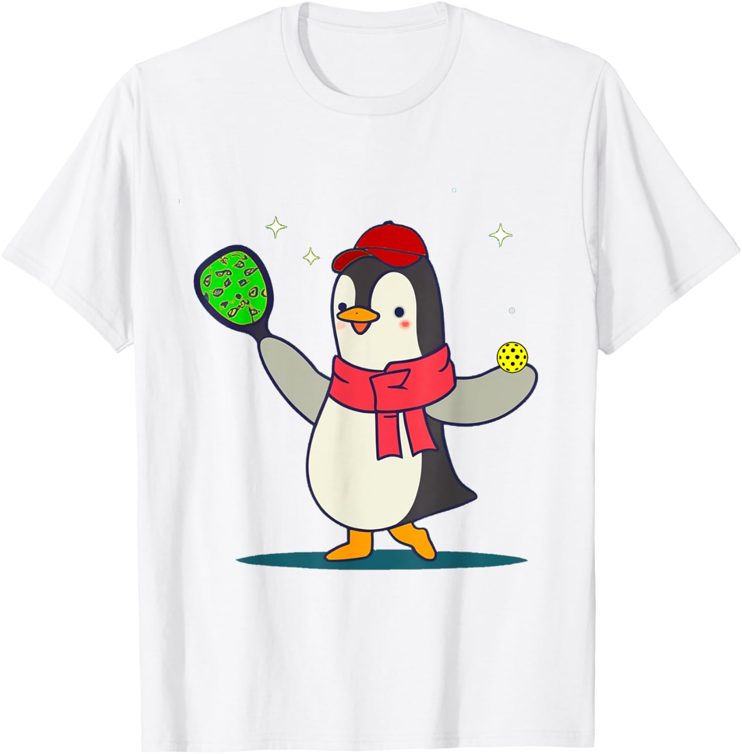 Smileteessports Funny Penguin Playing Pickleball Sports T-Shirt - T-Shirt | White