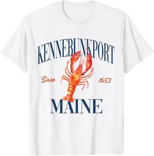 Kennebunkport Maine Est. 1653 - Old Money, Aesthetic T-Shirt - T-Shirt | White