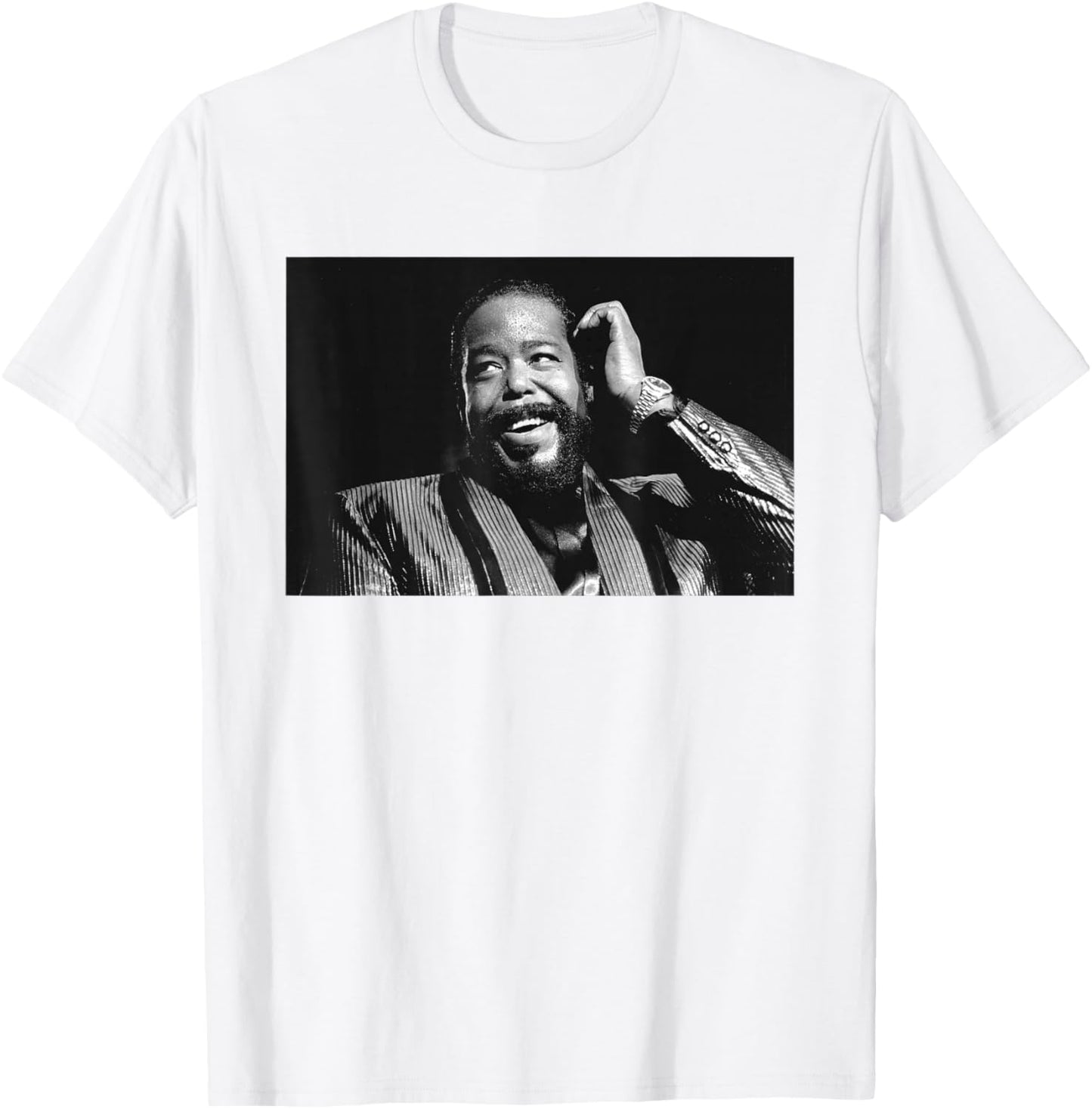 Singer Barry White Live In London By Stephen Wright T-Shirt - T-Shirt | White