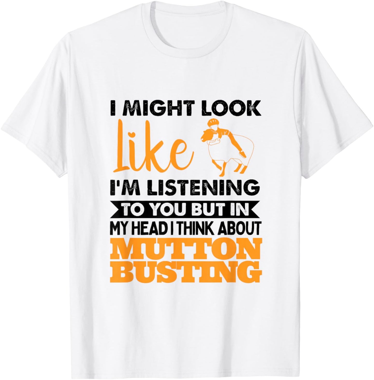 Mutton Busting Shirt Boys Kids Rodeo Mutton Buster T-Shirt - T-Shirt | White