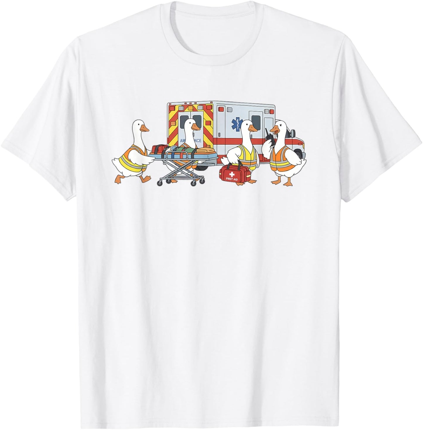 Funny Goose EMS Paramedic Emergency Medicine Ambulance Crew T-Shirt - T-Shirt | White