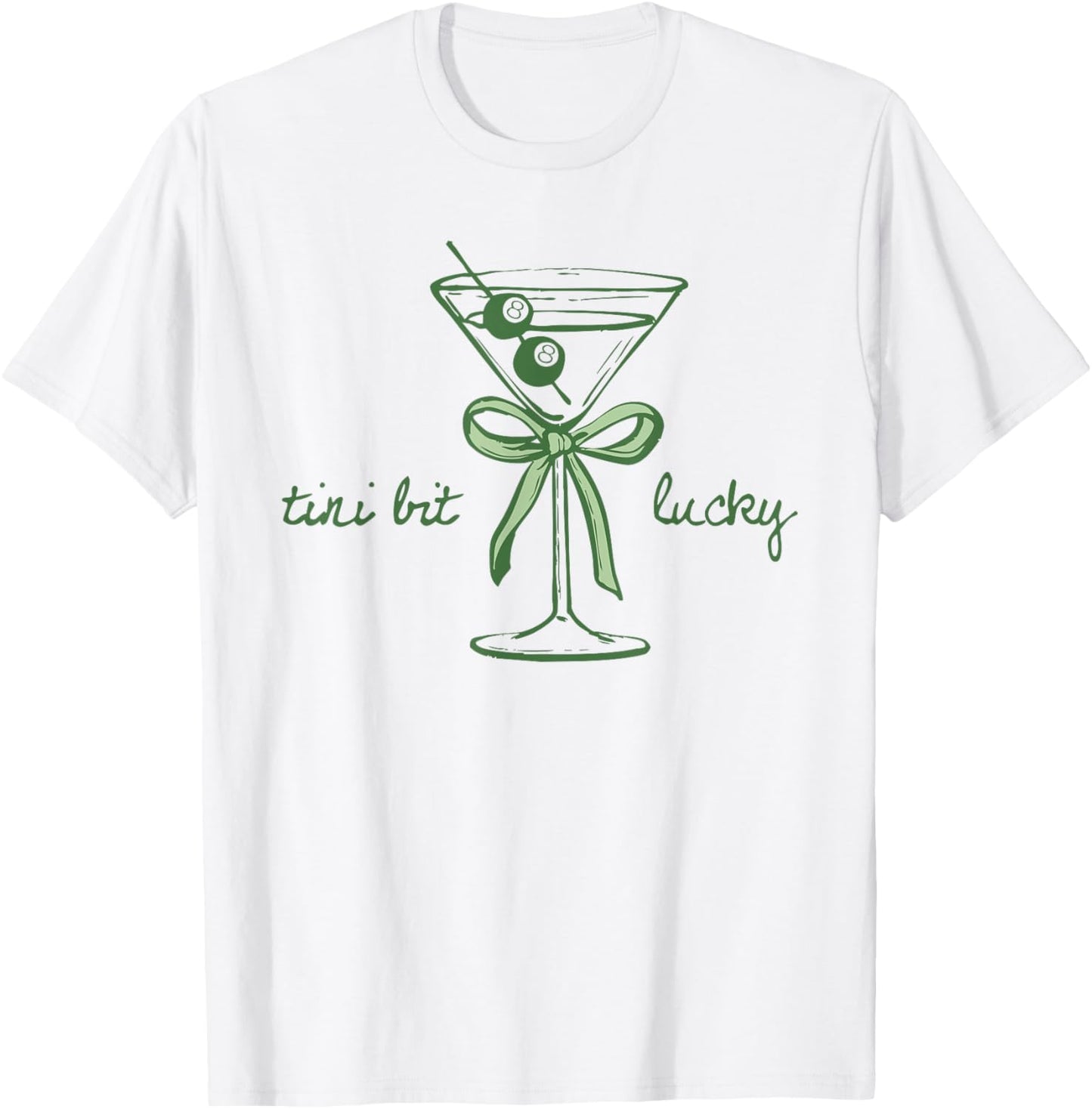 St. Patrick's Martini Irish Baby A Tini Bit Irish Lucky Girl T-Shirt - T-Shirt | White