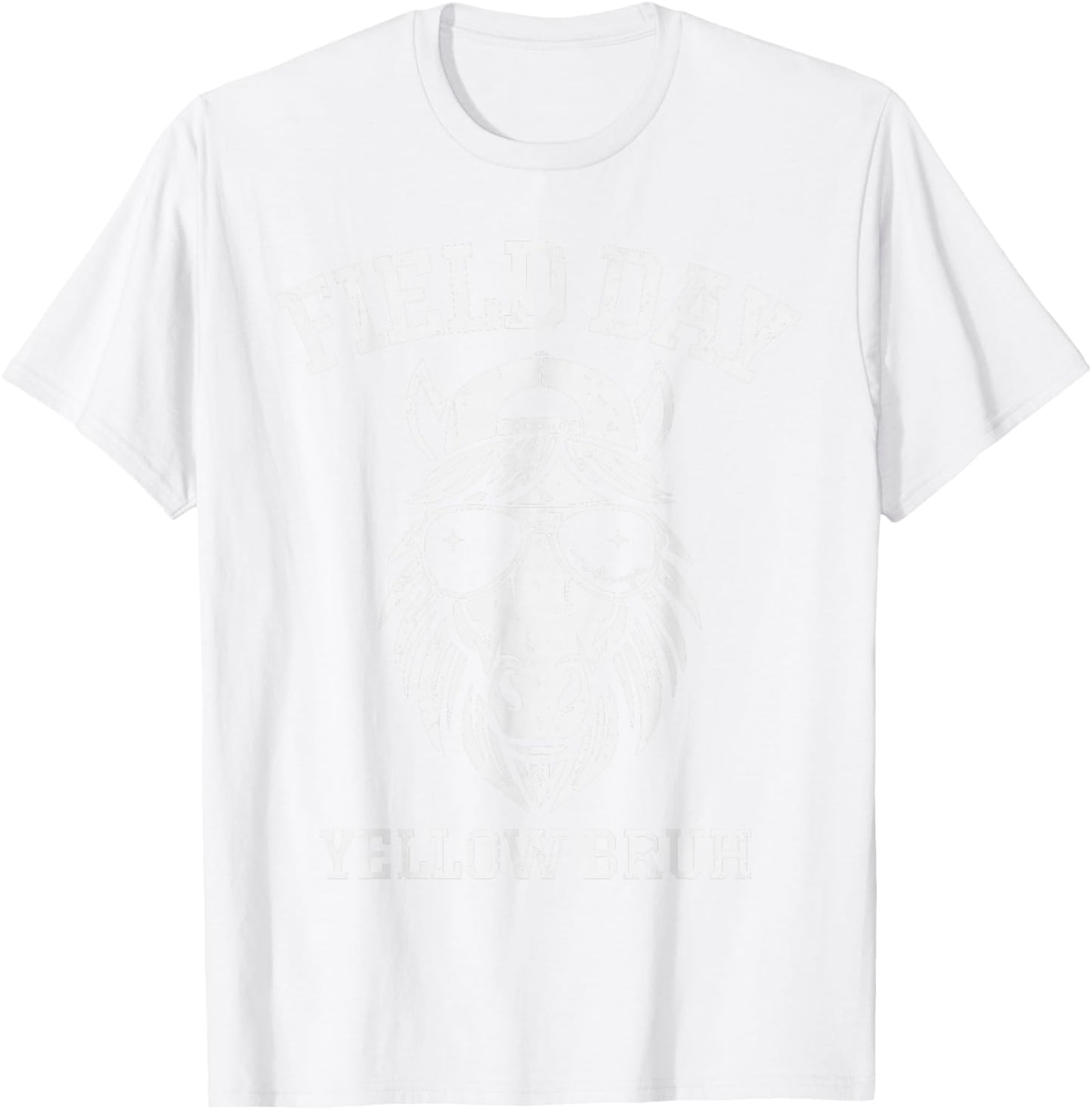 Mustang Field Day Yellow Bruh Gen Alpha Teacher Kid Boy Girl T-Shirt - T-Shirt | White