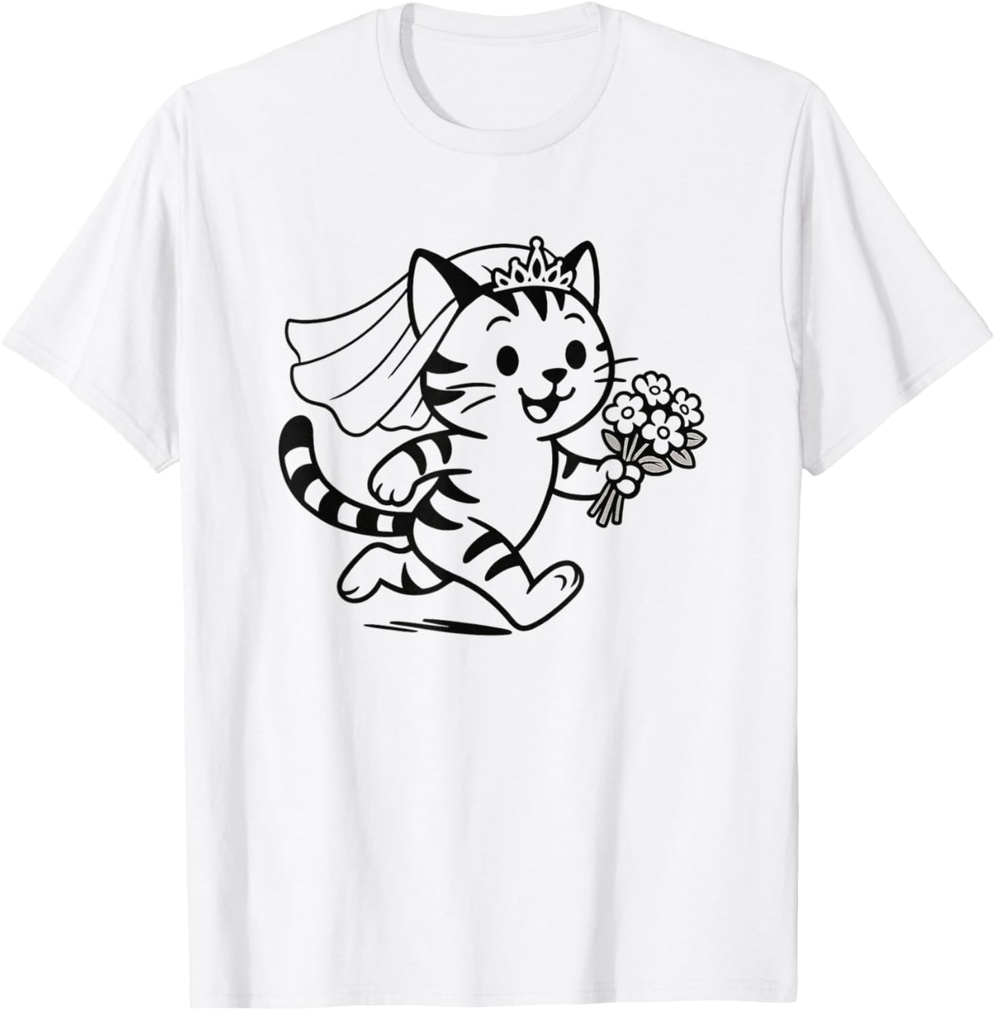 Mariée de Mariage Chat Mignon T-Shirt - T-Shirt | White