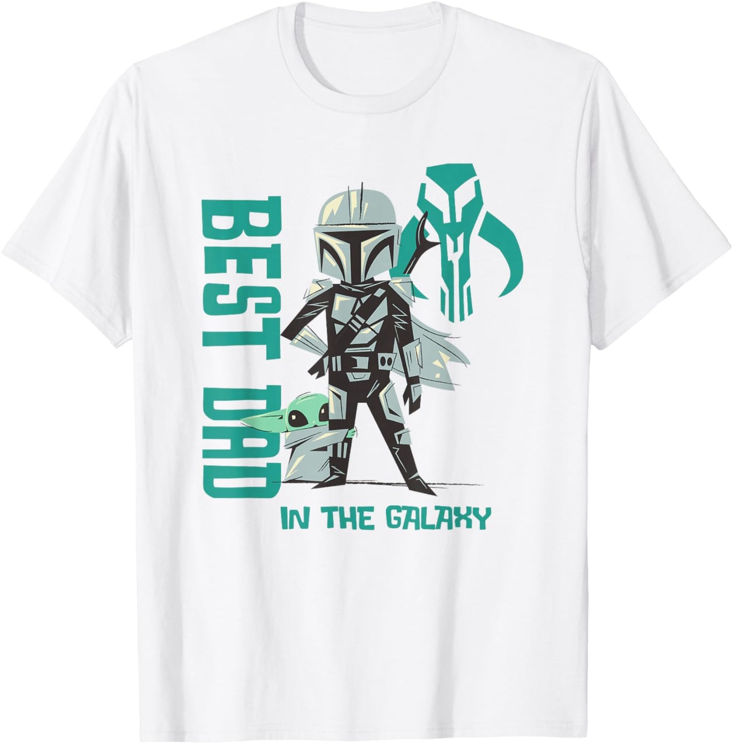 Star Wars The Mandalorian Father's Day Best Dad In Galaxy T-Shirt - T-Shirt | White