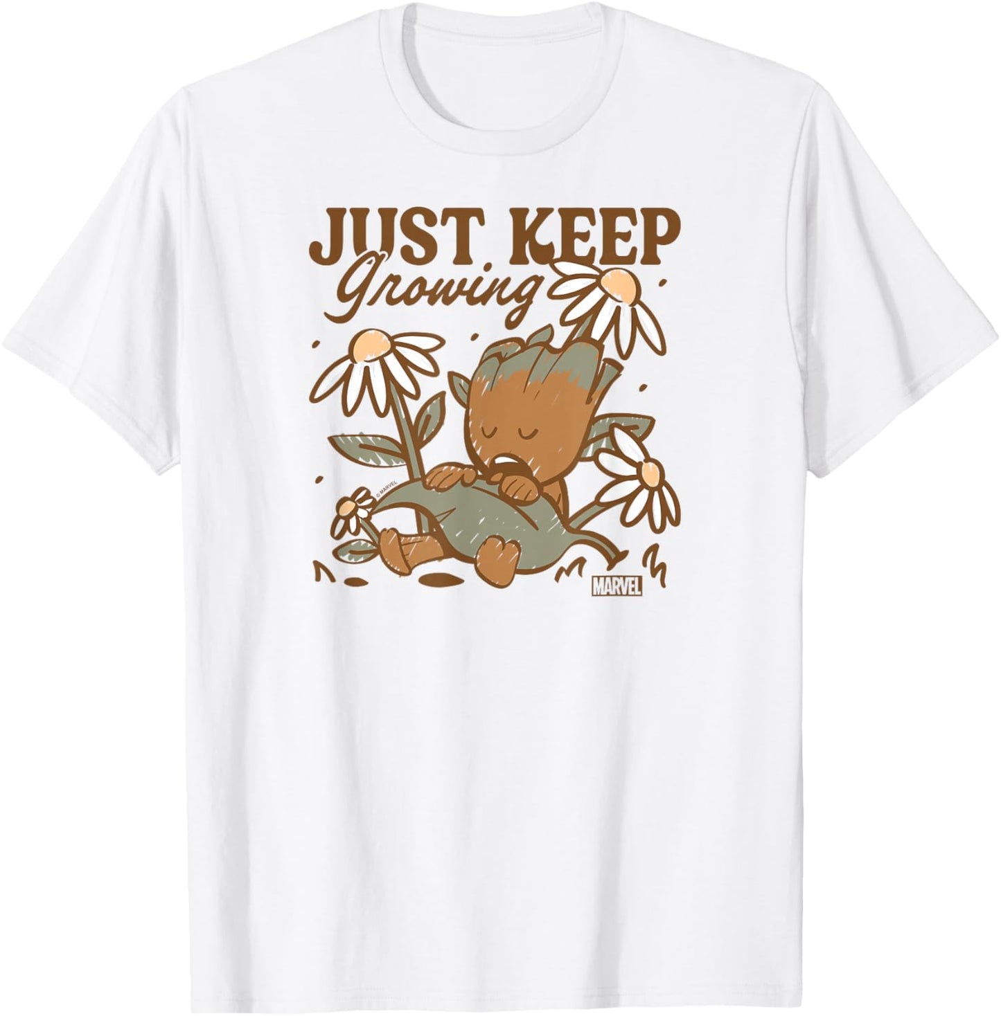 Guardians Of The Galaxy - Just Keep Growing Baby Groot T-Shirt - T-Shirt | White