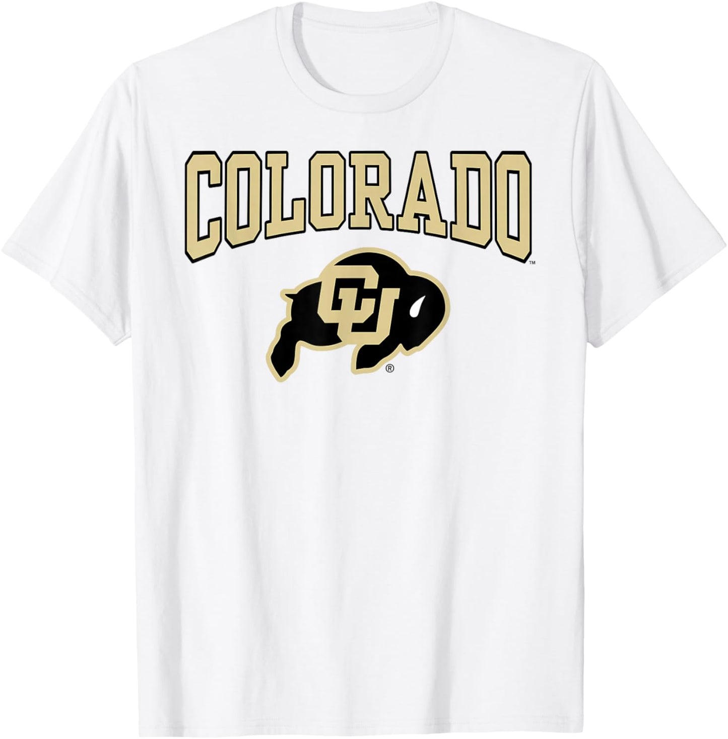 Elite Authentics Colorado Buffaloes Arched Logo Officially Licensed T-Shirt - T-Shirt | White