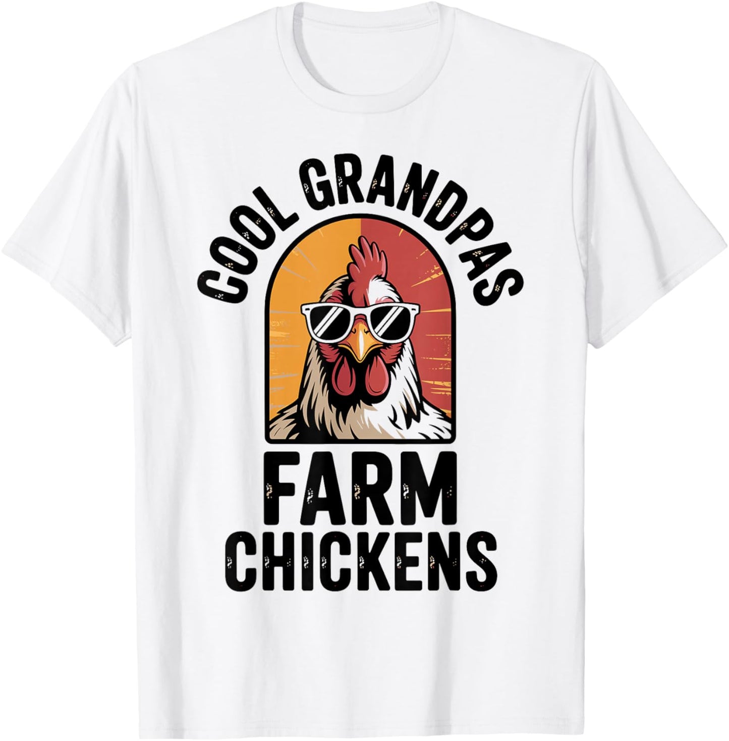 Cool Grandpas Farm Chickens Funny Chicken Farmer Grandpa T-Shirt - T-Shirt | White