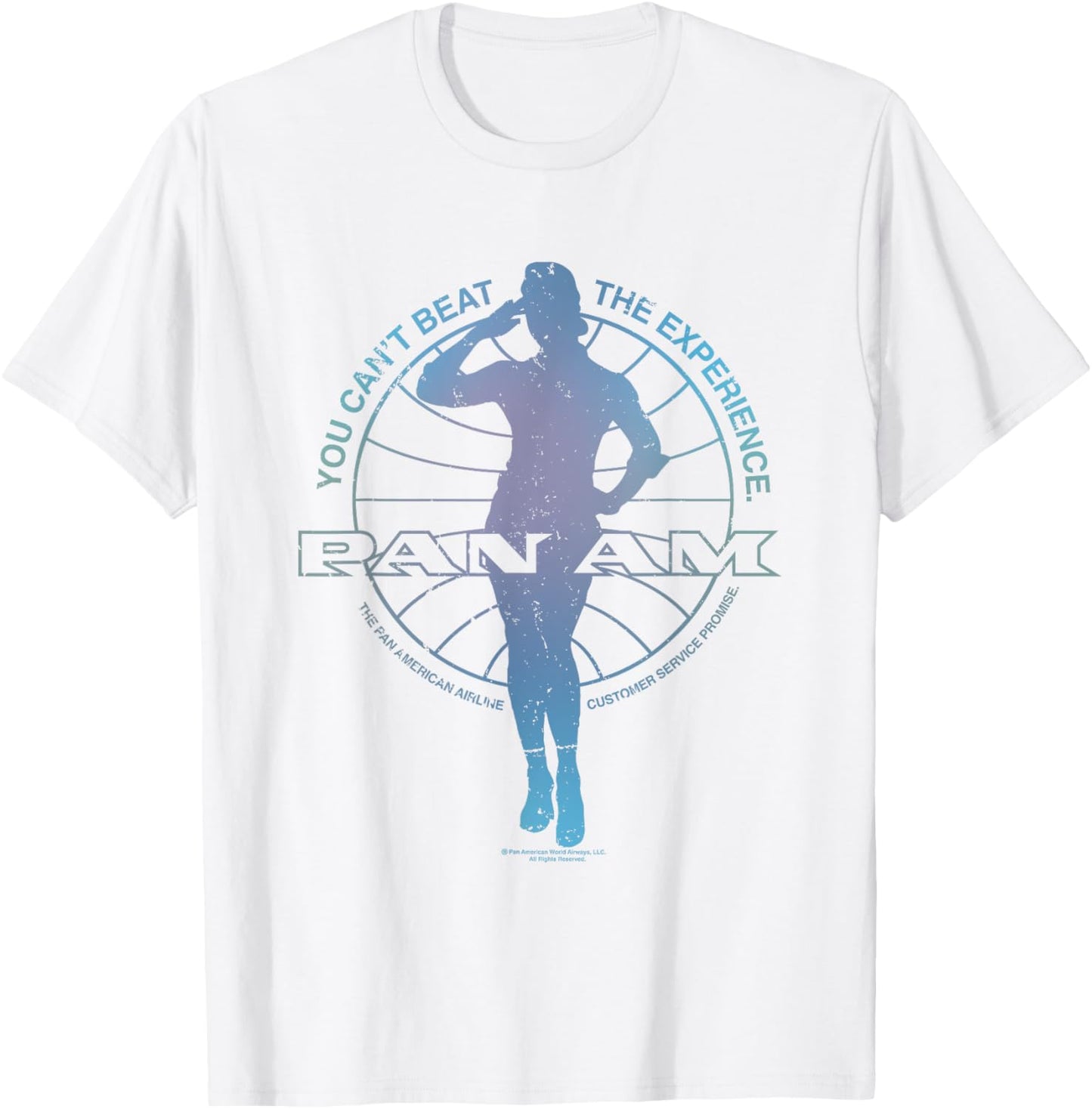 Pan Am Flight Attendant Salute Silhouette T-Shirt - T-Shirt | White