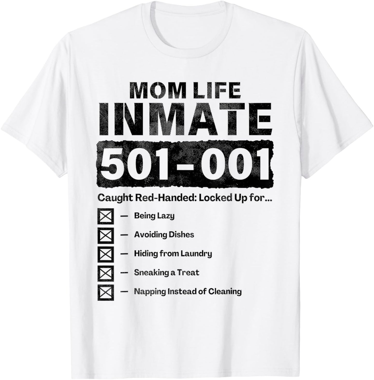 Mom Life Inmate Funny Matching Halloween Costume T-Shirt - T-Shirt | White