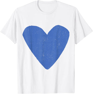 Love Heart Light Blue Sky Color Sport Grey T-Shirt - T-Shirt | White