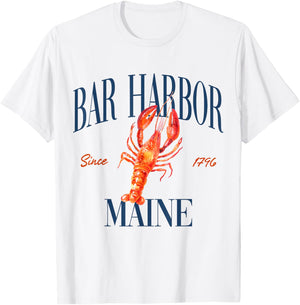 Bar Harbor Maine Est. 1796 - Old Money, Aesthetic, Retro T-Shirt - T-Shirt | White