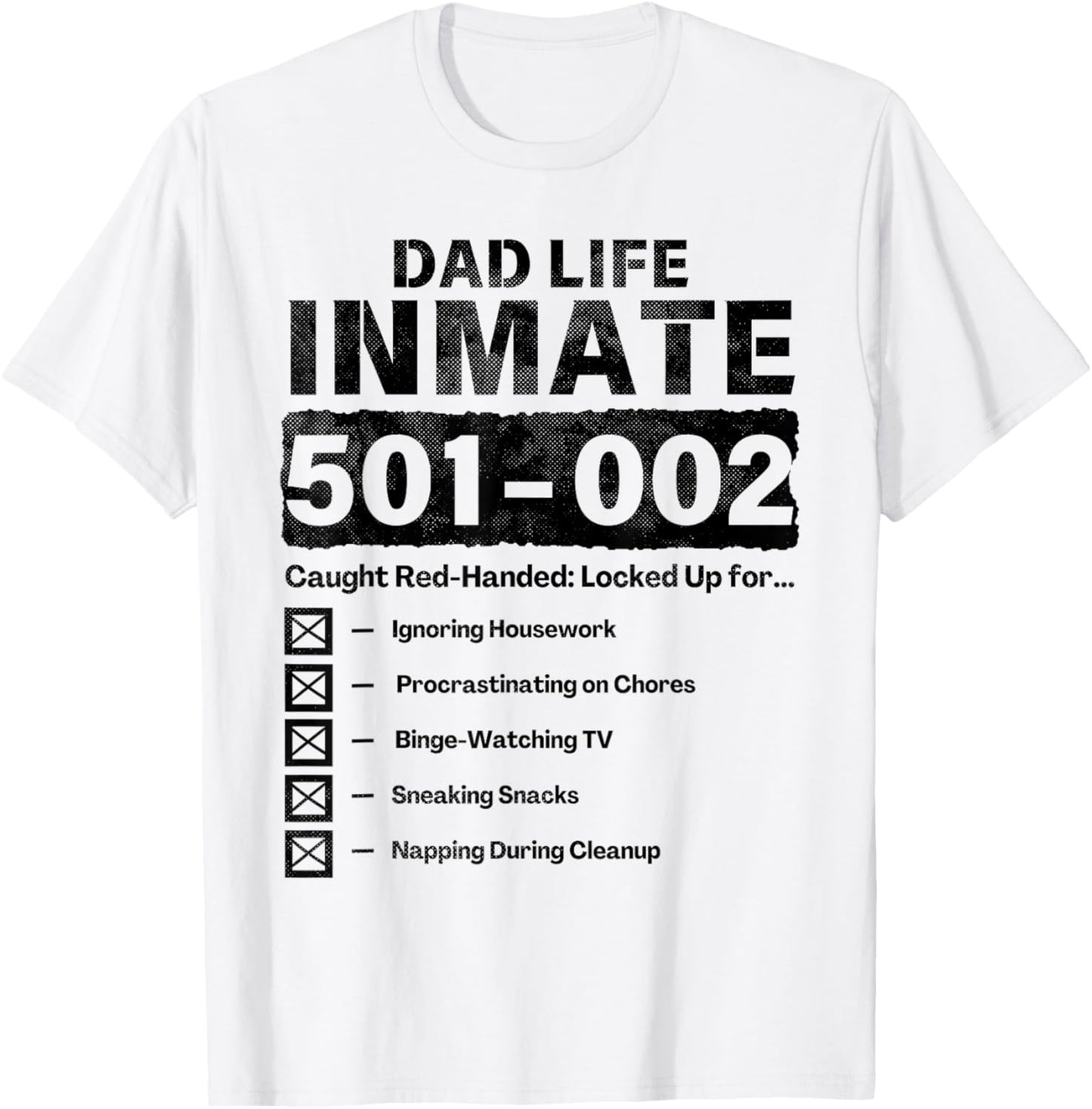 Dad Life Inmate Funny Matching Halloween Costume T-Shirt - T-Shirt | White