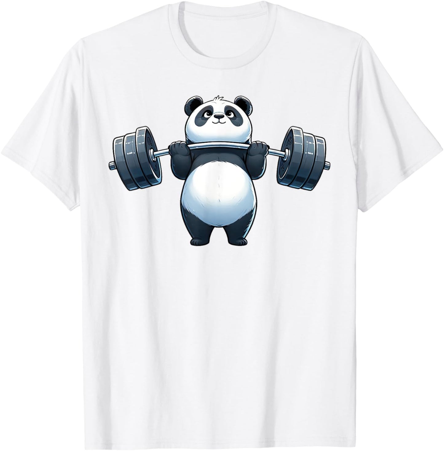 Panda Weightlifting Fitness Gym Training Bodybuilding T-Shirt - T-Shirt | White