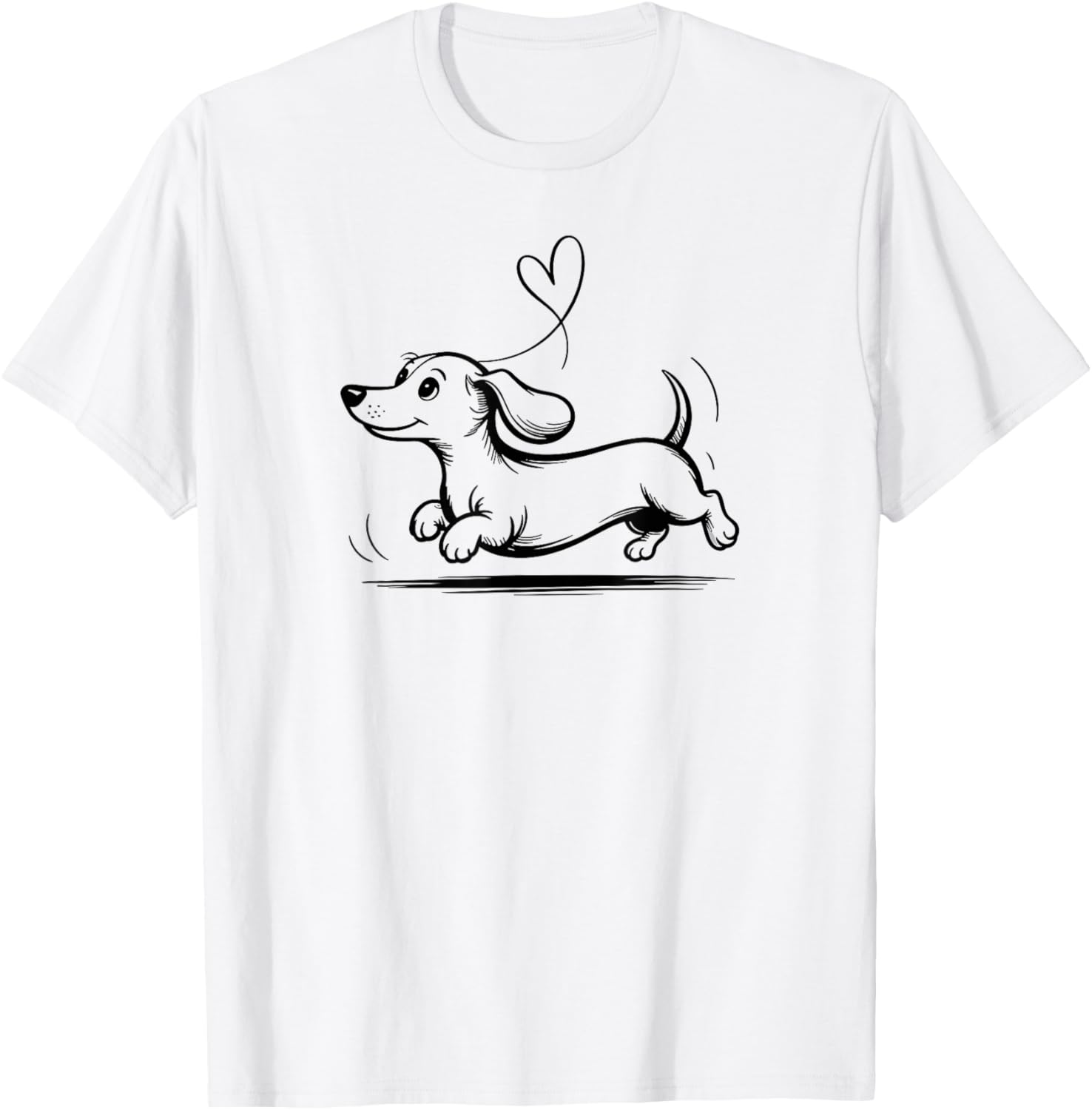 Dachshund Sketch Art Dog Wiener Dog Lover T-Shirt - T-Shirt | White