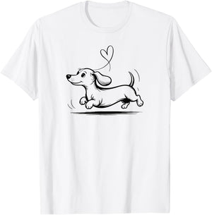Dachshund Sketch Art Dog Wiener Dog Lover T-Shirt - T-Shirt | White