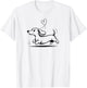 Dachshund Sketch Art Dog Wiener Dog Lover T-Shirt - T-Shirt | White