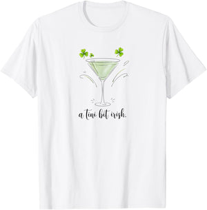 St. Patrick's Martini Irish Baby A Tini Bit Irish Lucky Girl T-Shirt - T-Shirt | White