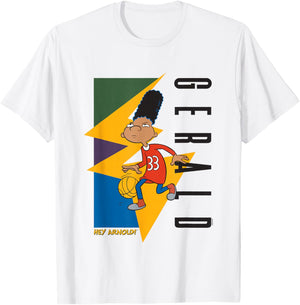 Hey Arnold! Iconic Gerald Playing 90's Vibe Big Chest Poster T-Shirt - T-Shirt | White
